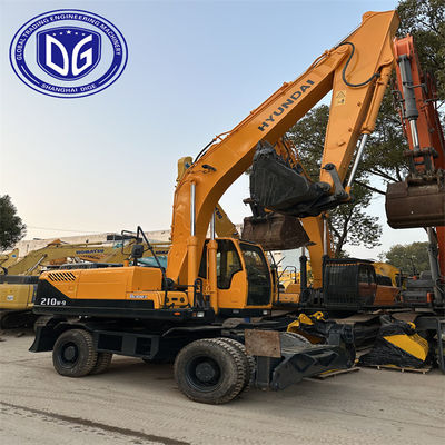 Excavadora de rodas Hyundai usada Modelo 210W-9 Original com materiais duráveis