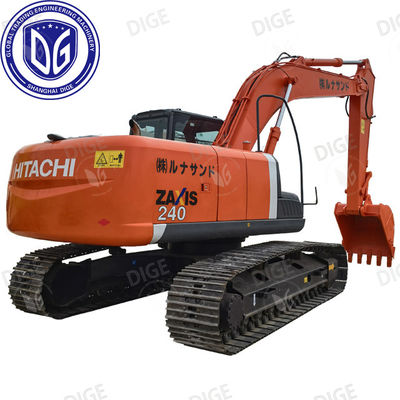 24 toneladas ZX240 Usado Hitachi Excavator Usado Excavator Crawler Moving Drive Hidráulico