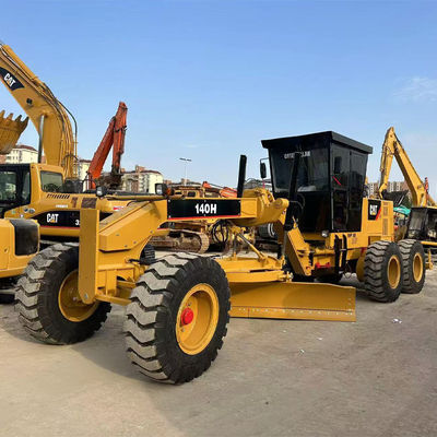 Forma de condução hidráulica Caterpillar Grader 140h 14677kg Peso da máquina para classificação e classificação precisa da estrada